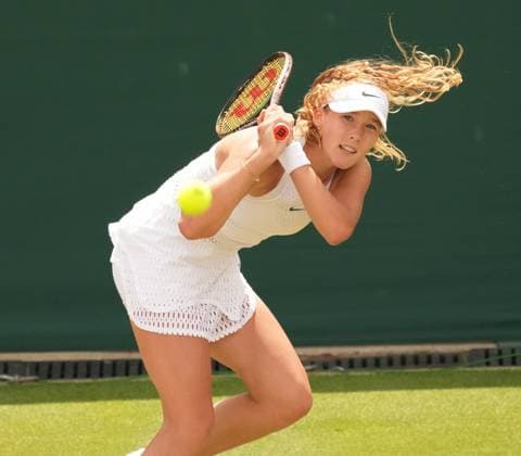 Tennis - 2023 Wimbledon Championships - Week Two - Day Eight - All England lawn Tennis & Racquet Club, Wimbledon - Monday 10th Ladies singles - Madison Keys (USA) v Mirra Andreeva Mirra Andreeva 