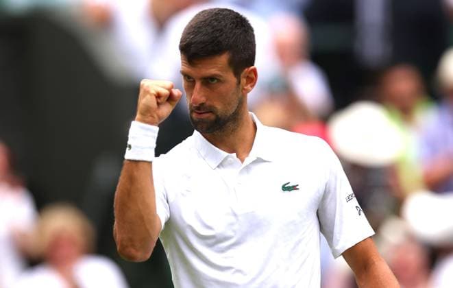 Mandatory Credit: Photo by Ella Ling Shutterstock (14003751cw) Novak Djokovic celebrates victory over Hubert Hurkacz Wimbledon Tennis Championships, Day 8, The All England Lawn Tennis and Croquet Club, London, UK - 10 Jul 2023 Wimbledon Tennis Championships, Day 8, The All England Lawn Tennis and Croquet Club, London, UK - 10 Jul 2023  Copyright: xEllaxLing Shutterstockx 14003751cw