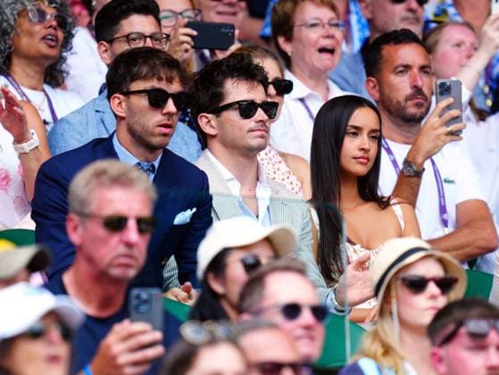 Mandatory Credit: Photo by Javier Garcia Shutterstock (14003748fb) Pierre Gasly, Charles Leclerc and Alexandra Saint Mleux Wimbledon Tennis Championships, Day 8, The All England Lawn Tennis and Croquet Club, London, UK - 10 Jul 2023 Wimbledon Tennis Championships, Day 8, The All England Lawn Tennis and Croquet Club, London, UK - 10 Jul 2023  Copyright: xJavierxGarcia Shutterstockx 14003748fb