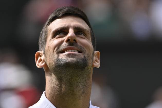 Tennis : Wimbledon 2023 - Angleterre - Novak Djokovic - Serbie Tennis : Wimbledon 2023 - Angleterre- 10 07 23 ChrysleneCaillaud Panoramic  