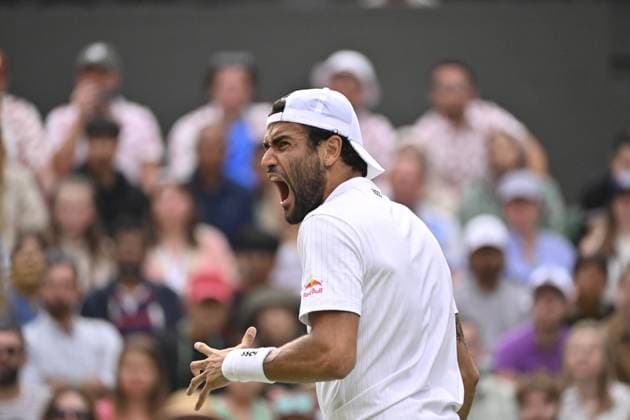 Tennis : Wimbledon 2023 - Angleterre - Matteo Berrettini - Italie Tennis : Wimbledon 2023 - Angleterre- 10 07 23 ChrysleneCaillaud Panoramic  