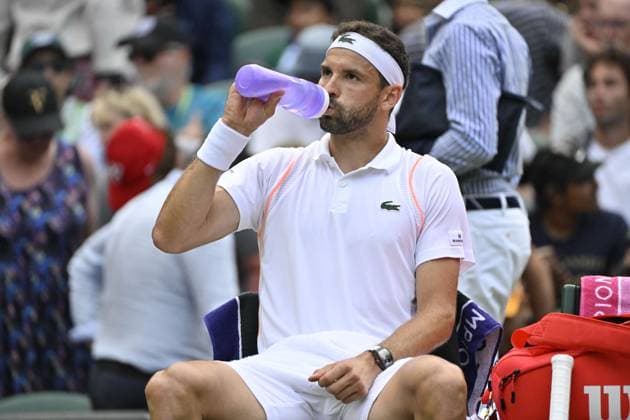 Tennis : Wimbledon 2023 - Angleterre - Grigor Dimitrov - Bulgarie Tennis : Wimbledon 2023 - Angleterre- 10 07 23 ChrysleneCaillaud Panoramic  
