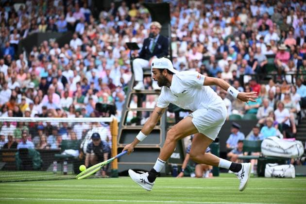 Wimbledon Championships Day 8 Matteo Berrettini (ITA) plays his fourth round match at the 2023 Wimbledon Championships at the AELTC in London, UK on July 10, 2023. Photo by Corinne Dubreuil ABACAPRESS.COM London United Kingdom  Copyright: xDubreuilxCorinne ABACAx 860224_125 DubreuilxCorinne ABACAx 0263308278st