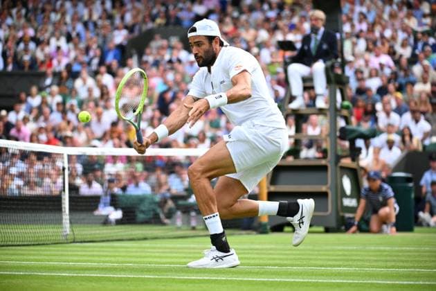 Wimbledon Championships Day 8 Matteo Berrettini (ITA) plays his fourth round match at the 2023 Wimbledon Championships at the AELTC in London, UK on July 10, 2023. Photo by Corinne Dubreuil ABACAPRESS.COM London United Kingdom  Copyright: xDubreuilxCorinne ABACAx 860224_129 DubreuilxCorinne ABACAx 0263308308st