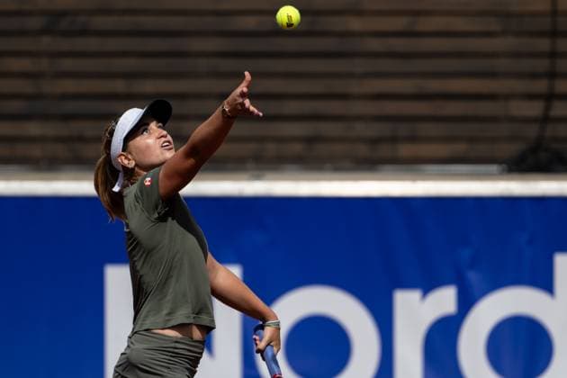230711 Irina Khromacheva, Ryssland, under dag 2 av WTA, Tennis Damen Nordea Open den 11 juli 2023 i Bastad. Copyright: MATHILDAxAHLBERG BB230711MA006