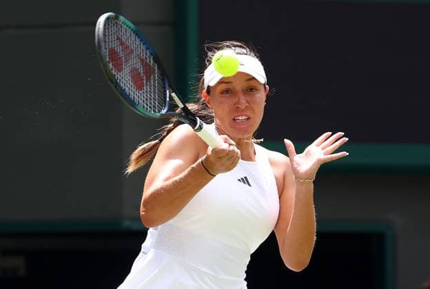 Mandatory Credit: Photo by Simon Dael Shutterstock (14003756l) Jessica Pegula in action against Marketa Vondrousova Wimbledon Tennis Championships, Day 9, The All England Lawn Tennis and Croquet Club, London, UK - 11 Jul 2023 Wimbledon Tennis Championships, Day 9, The All England Lawn Tennis and Croquet Club, London, UK - 11 Jul 2023  Copyright: xSimonxDael Shutterstockx 14003756l