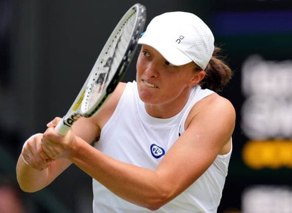 Mandatory Credit: Photo by Dave Shopland Shutterstock (14003757j) Iga Swiatek during her quarter final match Wimbledon Tennis Championships, Day 9, The All England Lawn Tennis and Croquet Club, London, UK - 11 Jul 2023 Wimbledon Tennis Championships, Day 9, The All England Lawn Tennis and Croquet Club, London, UK - 11 Jul 2023  Copyright: xDavexShopland Shutterstockx 14003757j