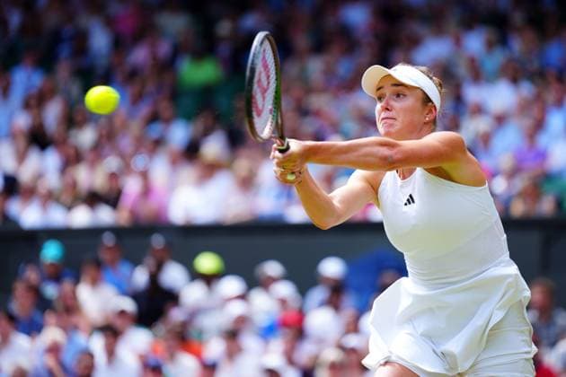 Mandatory Credit: Photo by Javier Garcia Shutterstock (14003753ab) Elina Svitolina during her quarter final match Wimbledon Tennis Championships, Day 9, The All England Lawn Tennis and Croquet Club, London, UK - 11 Jul 2023 Wimbledon Tennis Championships, Day 9, The All England Lawn Tennis and Croquet Club, London, UK - 11 Jul 2023  Copyright: xJavierxGarcia Shutterstockx 14003753ab