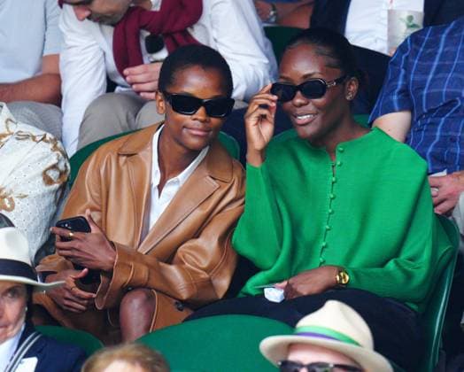 Mandatory Credit: Photo by Javier Garcia Shutterstock (14003753br) Letitia Wright and Jojo Vandalkidd watching the action on Centre Court Wimbledon Tennis Championships, Day 9, The All England Lawn Tennis and Croquet Club, London, UK - 11 Jul 2023 Wimbledon Tennis Championships, Day 9, The All England Lawn Tennis and Croquet Club, London, UK - 11 Jul 2023  Copyright: xJavierxGarcia Shutterstockx 14003753br