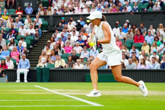 Mandatory Credit: Photo by Javier Garcia Shutterstock (14003753ci) Iga Swiatek during her quarter final match Wimbledon Tennis Championships, Day 9, The All England Lawn Tennis and Croquet Club, London, UK - 11 Jul 2023 Wimbledon Tennis Championships, Day 9, The All England Lawn Tennis and Croquet Club, London, UK - 11 Jul 2023  Copyright: xJavierxGarcia Shutterstockx 14003753ci