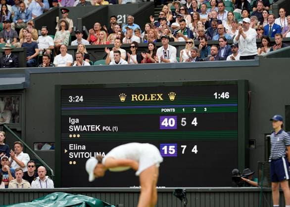 Mandatory Credit: Photo by Dave Shopland Shutterstock (14003757bl) Elina Svitolina s team during her quarter final match Wimbledon Tennis Championships, Day 9, The All England Lawn Tennis and Croquet Club, London, UK - 11 Jul 2023 Wimbledon Tennis Championships, Day 9, The All England Lawn Tennis and Croquet Club, London, UK - 11 Jul 2023  Copyright: xDavexShopland Shutterstockx 14003757bl