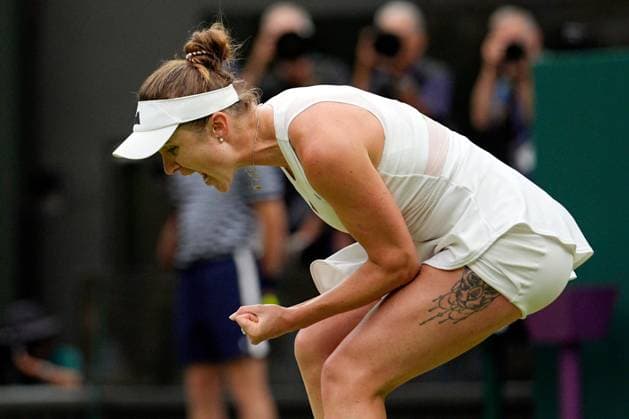 Mandatory Credit: Photo by Javier Garcia Shutterstock (14003753dw) Elina Svitolina celebrates during her quarter final match Wimbledon Tennis Championships, Day 9, The All England Lawn Tennis and Croquet Club, London, UK - 11 Jul 2023 Wimbledon Tennis Championships, Day 9, The All England Lawn Tennis and Croquet Club, London, UK - 11 Jul 2023  Copyright: xJavierxGarcia Shutterstockx 14003753dw