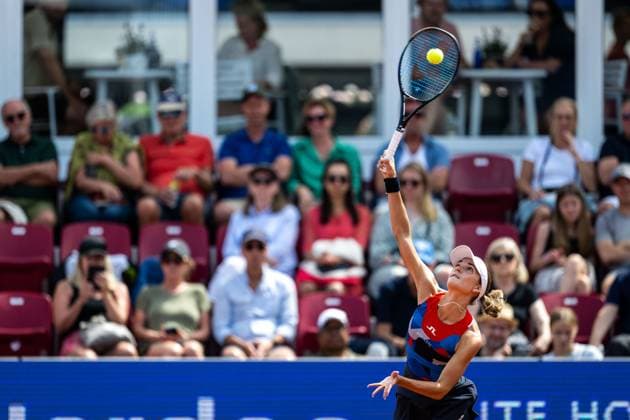 230711 Mirjam Björklund, Sverige, under dag 2 av WTA, Tennis Damen Nordea Open den 11 juli 2023 i Bastad. Copyright: MATHILDAxAHLBERG BB230711MA047