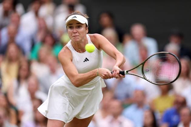 11th July 2023; All England Lawn Tennis and Croquet Club, London, England: Wimbledon Tennis Tournament; Elina Svitolina during her match with Iga Swiatek in the womens singles quarter-final match  ActionPlus12530242 ShaunxBrooks