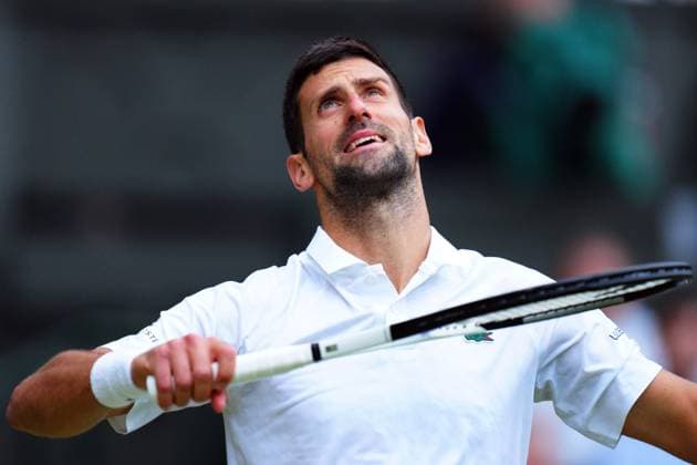 Mandatory Credit: Photo by Javier Garcia Shutterstock (14003753lb) Novak Djokovic during his quarter final match Wimbledon Tennis Championships, Day 9, The All England Lawn Tennis and Croquet Club, London, UK - 11 Jul 2023 Wimbledon Tennis Championships, Day 9, The All England Lawn Tennis and Croquet Club, London, UK - 11 Jul 2023  Copyright: xJavierxGarcia Shutterstockx 14003753lb