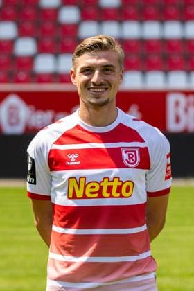 11.07.2023, Fussball, GER, Saison, 3.Liga, Porträttermin 2023 2024, SSV Jahn Regensburg Elias Huth; SSV Jahn Regensburg; 3.Liga, Porträttermin 2023 2024, DFL REGULATIONS PROHIBIT ANY USE OF PHOTOGRAPHS AS IMAGE SEQUENCES AND OR QUASI-VIDEO.