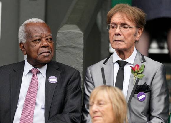 Mandatory Credit: Photo by Dave Shopland Shutterstock (14006841u) Trevor McDonald and Cliff Richard in the Royal Box on Centre Court Wimbledon Tennis Championships, Day 10, The All England Lawn Tennis and Croquet Club, London, UK - 12 Jul 2023 Wimbledon Tennis Championships, Day 10, The All England Lawn Tennis and Croquet Club, London, UK - 12 Jul 2023  Copyright: xDavexShopland Shutterstockx 14006841u