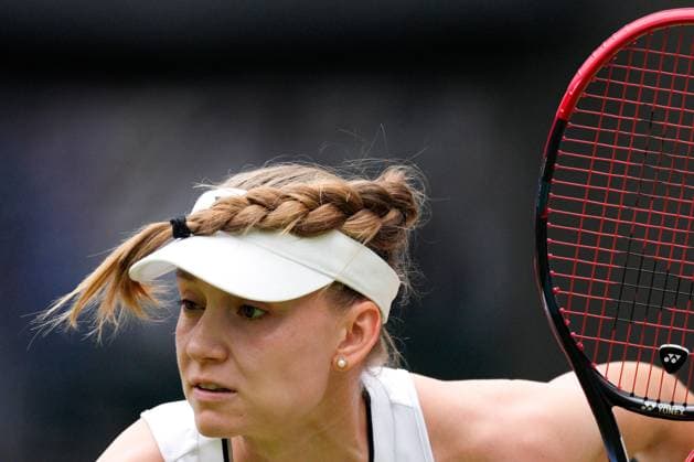 Mandatory Credit: Photo by Dave Shopland Shutterstock (14006841ad) Elena Rybakina during her quarter final match Wimbledon Tennis Championships, Day 10, The All England Lawn Tennis and Croquet Club, London, UK - 12 Jul 2023 Wimbledon Tennis Championships, Day 10, The All England Lawn Tennis and Croquet Club, London, UK - 12 Jul 2023  Copyright: xDavexShopland Shutterstockx 14006841ad