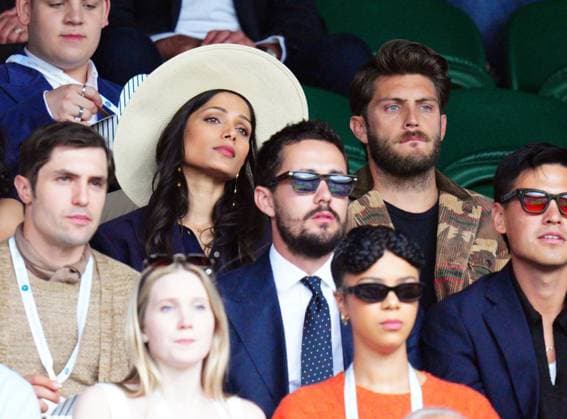 Mandatory Credit: Photo by Javier Garcia Shutterstock (14006839ah) Freida Pinto watching the action on Centre Court Wimbledon Tennis Championships, Day 10, The All England Lawn Tennis and Croquet Club, London, UK - 12 Jul 2023 Wimbledon Tennis Championships, Day 10, The All England Lawn Tennis and Croquet Club, London, UK - 12 Jul 2023  Copyright: xJavierxGarcia Shutterstockx 14006839ah