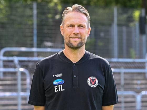 Alexander Bade (Viktoria Koeln, Torwarttrainer). Viktoria Koeln, Fussball, 3. Liga, Portraettermin 2023 24, 12.07.2023 DFB DFL Regulations prohibit any use of Photographs as image sequences and or quasi-video X, Viktoria Koeln, Fussball, 3. Liga, Portraetermin 2023 2024, 12.07.2023 Köln Copyright: xEibner-Pressefoto ThomasxHaeslerx EP_EER