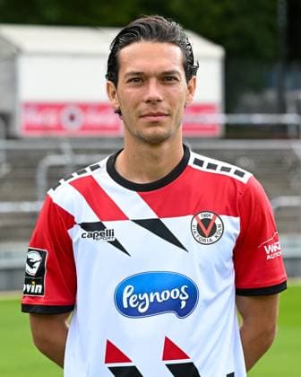 Jeremias Lorch (Viktoria Koeln, 04). Viktoria Koeln, Fussball, 3. Liga, Portraettermin 2023 24, 12.07.2023 DFB DFL Regulations prohibit any use of Photographs as image sequences and or quasi-video X, Viktoria Koeln, Fussball, 3. Liga, Portraetermin 2023 2024, 12.07.2023 Köln Copyright: xEibner-Pressefoto ThomasxHaeslerx EP_EER