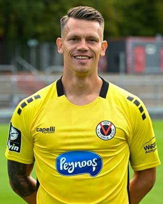 Kevin Rauhaut (Viktoria Koeln, 24). Viktoria Koeln, Fussball, 3. Liga, Portraettermin 2023 24, 12.07.2023 DFB DFL Regulations prohibit any use of Photographs as image sequences and or quasi-video X, Viktoria Koeln, Fussball, 3. Liga, Portraetermin 2023 2024, 12.07.2023 Köln Copyright: xEibner-Pressefoto ThomasxHaeslerx EP_EER