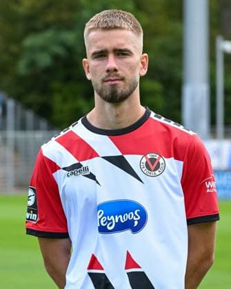 David Kubatta (Viktoria Koeln, 39). Viktoria Koeln, Fussball, 3. Liga, Portraettermin 2023 24, 12.07.2023 DFB DFL Regulations prohibit any use of Photographs as image sequences and or quasi-video X, Viktoria Koeln, Fussball, 3. Liga, Portraetermin 2023 2024, 12.07.2023 Köln Copyright: xEibner-Pressefoto ThomasxHaeslerx EP_EER