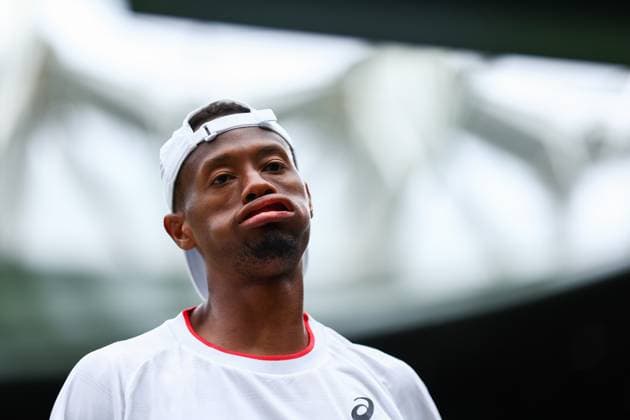 Mandatory Credit: Photo by Simon Dael Shutterstock (14006840bo) Christopher Eubanks Wimbledon Tennis Championships, Day 10, The All England Lawn Tennis and Croquet Club, London, UK - 12 Jul 2023 Wimbledon Tennis Championships, Day 10, The All England Lawn Tennis and Croquet Club, London, UK - 12 Jul 2023  Copyright: xSimonxDael Shutterstockx 14006840bo