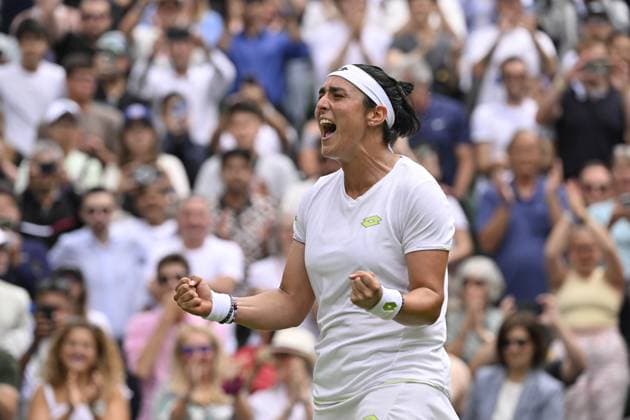 Tennis : Wimbledon 2023 - Angleterre - Ons Jabeur - Tunisie Tennis : Wimbledon 2023 - Angleterre- 12 07 23 ChrysleneCaillaud Panoramic  