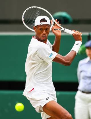 Mandatory Credit: Photo by Simon Dael Shutterstock (14006840cy) Christopher Eubanks Wimbledon Tennis Championships, Day 10, The All England Lawn Tennis and Croquet Club, London, UK - 12 Jul 2023 Wimbledon Tennis Championships, Day 10, The All England Lawn Tennis and Croquet Club, London, UK - 12 Jul 2023  Copyright: xSimonxDael Shutterstockx 14006840cy