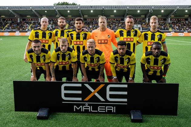 230712 The starting eleven of Häcken during the UEFA Champions League qualifying match between BK Häcken and The New Saints on July 12 2023 in Gothenburg. Photo: Nicklas Elmrin BILDBYRAN COP 206 NE0227 fotboll football soccer fotball champions league match 1 game bk häcken the new saints Copyright: NICKLASxELMRIN BB230712NE008