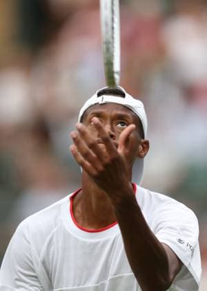 Wimbledon: Day Ten 12 July 2023, Wimbledon - Wimbledon Tennis Championships - Day Ten - Christopher Eubanks (USA) looks dejected following his Gentlemen s Singles Quarter Finals match defeat against Daniil Medvedev - Photo: Charlotte Wilson Offside. Wimbledon UK Copyright: xCharlottexWilsonx xOffsidexOffside