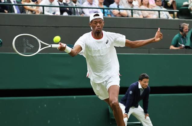 TENNIS - Wimbledon 2023 LONDON,ENGLAND,12.JUL.23 - TENNIS - ATP, Tennis Herren World Tour, Wimbledon, Grand Slam. Image shows Christopher Eubanks (USA).  GEPAxpictures xAlanxGrieves