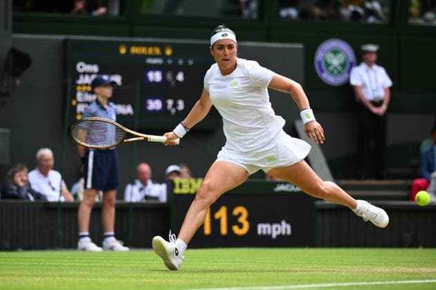 Wimbledon Championships Day 10 Ons Jabeur (TUN) during her quarter final round match at the 2023 Wimbledon Championships at the AELTC in London, UK on July 12, 2023. Photo by Corinne Dubreuil ABACAPRESS.COM London United Kingdom  Copyright: xDubreuilxCorinne ABACAx 860497_044 DubreuilxCorinne ABACAx 860497_044