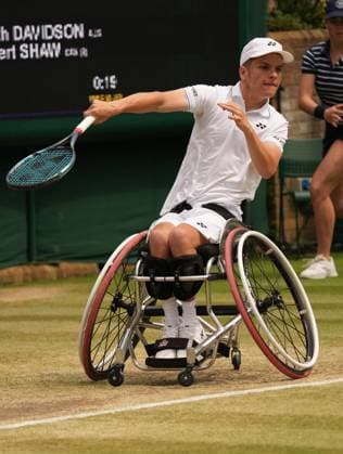 Tennis - 2023 Wimbledon Championships - Week Two - Day Eleven - All England lawn Tennis & Racquet Club, Wimbledon - Thursday 13th Mens Doubles Wheelchair - Gregory Slade (GBR) and David Wagner (USA) v Heath Davidson (AUS) and Robert Shaw (CAN) Gregory Slade (GBR) 