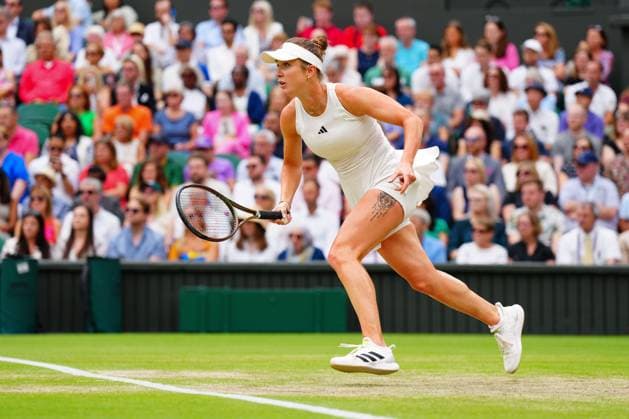 Mandatory Credit: Photo by Javier Garcia Shutterstock (14006845ai) Elina Svitolina during her semi final match Wimbledon Tennis Championships, Day 11, The All England Lawn Tennis and Croquet Club, London, UK - 13 Jul 2023 Wimbledon Tennis Championships, Day 11, The All England Lawn Tennis and Croquet Club, London, UK - 13 Jul 2023  Copyright: xJavierxGarcia Shutterstockx 14006845ai