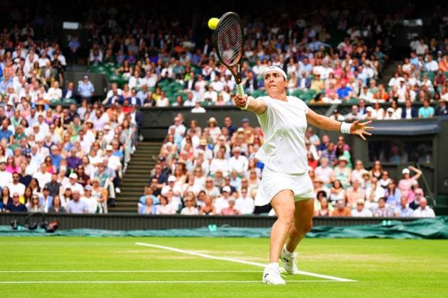 Mandatory Credit: Photo by Javier Garcia Shutterstock (14006845cc) Ons Jabeur during her semi final match Wimbledon Tennis Championships, Day 11, The All England Lawn Tennis and Croquet Club, London, UK - 13 Jul 2023 Wimbledon Tennis Championships, Day 11, The All England Lawn Tennis and Croquet Club, London, UK - 13 Jul 2023  Copyright: xJavierxGarcia Shutterstockx 14006845cc