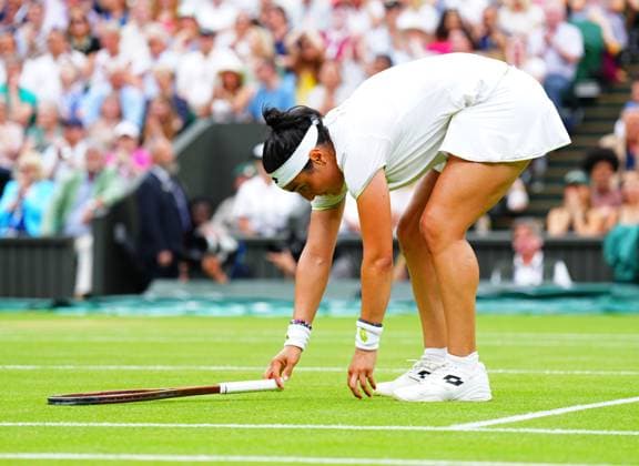 Mandatory Credit: Photo by Javier Garcia Shutterstock (14006845eo) Ons Jabeur during her semi final match Wimbledon Tennis Championships, Day 11, The All England Lawn Tennis and Croquet Club, London, UK - 13 Jul 2023 Wimbledon Tennis Championships, Day 11, The All England Lawn Tennis and Croquet Club, London, UK - 13 Jul 2023  Copyright: xJavierxGarcia Shutterstockx 14006845eo