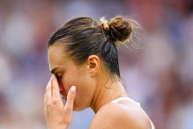 Mandatory Credit: Photo by Javier Garcia Shutterstock (14006845er) Aryna Sabalenka during her semi final match Wimbledon Tennis Championships, Day 11, The All England Lawn Tennis and Croquet Club, London, UK - 13 Jul 2023 Wimbledon Tennis Championships, Day 11, The All England Lawn Tennis and Croquet Club, London, UK - 13 Jul 2023  Copyright: xJavierxGarcia Shutterstockx 14006845er