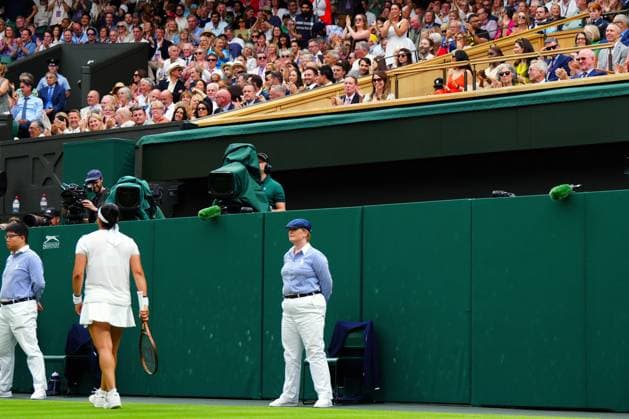 Mandatory Credit: Photo by Javier Garcia Shutterstock (14006845fw) Ian Hewitt, AELTC Chairman watching Ons Jabeur during her semi final match Wimbledon Tennis Championships, Day 11, The All England Lawn Tennis and Croquet Club, London, UK - 13 Jul 2023 Wimbledon Tennis Championships, Day 11, The All England Lawn Tennis and Croquet Club, London, UK - 13 Jul 2023  Copyright: xJavierxGarcia Shutterstockx 14006845fw