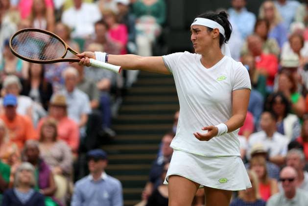 Mandatory Credit: Photo by Ella Ling Shutterstock (14006843dv) Ons Jabeur during her semi final match Wimbledon Tennis Championships, Day 11, The All England Lawn Tennis and Croquet Club, London, UK - 13 Jul 2023 Wimbledon Tennis Championships, Day 11, The All England Lawn Tennis and Croquet Club, London, UK - 13 Jul 2023  Copyright: xEllaxLing Shutterstockx 14006843dv