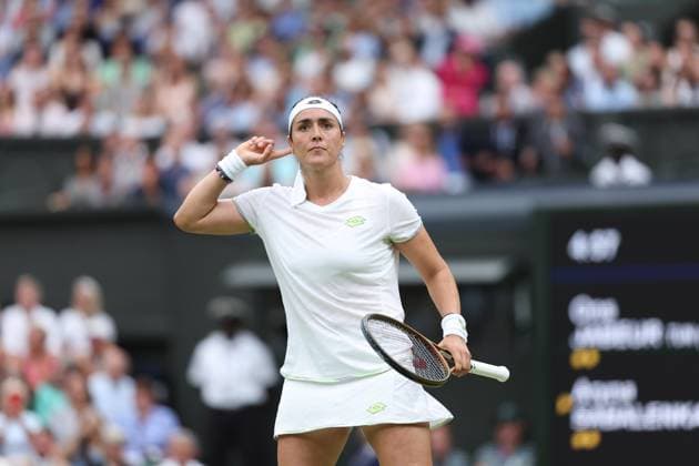 Ons Jabeur (Tun) defeated Aryna Sabalenka (Blr) TENNIS : Wimbledon 2023 - 13 07 2023 AntoineCouvercelle Panoramic  