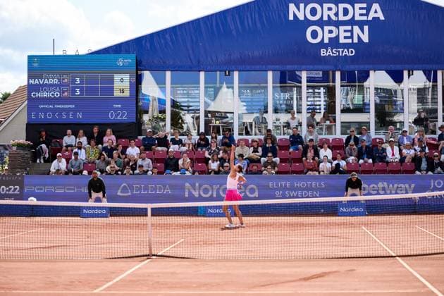 BÅSTAD 20230714 Emma Navarro, USA, i semifinalen under tennisturneringen Nordea Open i Bastad. BÅSTAD SVERIGE Tennis x11830x