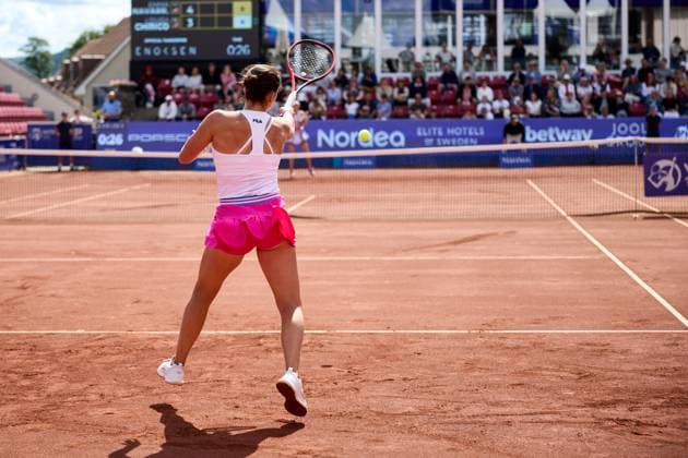 BÅSTAD 20230714 Emma Navarro, USA i semifinalen under tennisturneringen Nordea Open i Bastad. BÅSTAD SVERIGE Tennis x11830x