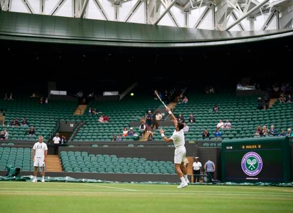 2023 Wimbledon Championships Novak Djokovic (SRB), who always plays on Centre Court, in a practice session on Number One court in advance of the mens™ semi finals on Day 12 at the 2023 Wimbledon Championships at the All England Club, London, UK, 14 July 2023, Credit:Peter van den Berg Avalon United Kingdom, England, London, All England Lawn Tennis and Croquet Club  Copyright: xPeterxvanxdenxBergx xAvalonx 0789051142