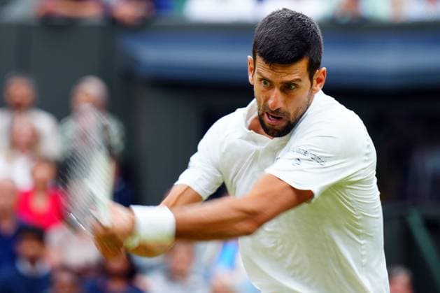 Mandatory Credit: Photo by Javier Garcia Shutterstock (14009601aj) Novak Djokovic during his semi final match Wimbledon Tennis Championships, Day 12, The All England Lawn Tennis and Croquet Club, London, UK - 14 Jul 2023 Wimbledon Tennis Championships, Day 12, The All England Lawn Tennis and Croquet Club, London, UK - 14 Jul 2023  Copyright: xJavierxGarcia Shutterstockx 14009601aj