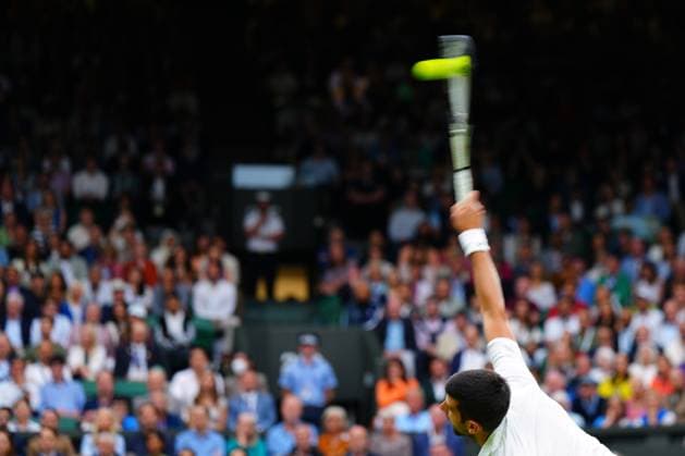 Mandatory Credit: Photo by Javier Garcia Shutterstock (14009601am) Novak Djokovic during his semi final match Wimbledon Tennis Championships, Day 12, The All England Lawn Tennis and Croquet Club, London, UK - 14 Jul 2023 Wimbledon Tennis Championships, Day 12, The All England Lawn Tennis and Croquet Club, London, UK - 14 Jul 2023  Copyright: xJavierxGarcia Shutterstockx 14009601am