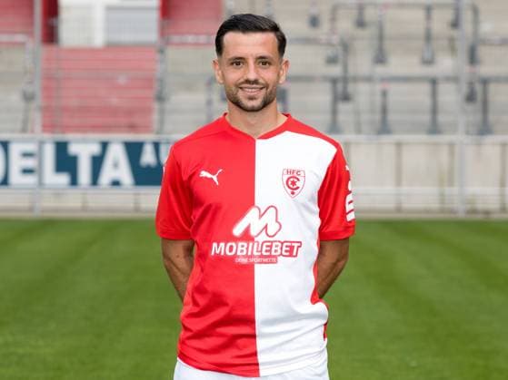 Teampraesentation Halle 3. Liga Hallescher FC, 3. Liga, Porträttermin 2023 2024, Halle, 13.07.2021, Leuna-Chemie-Stadion, Fussball , Im Bild: Besar Halimi ,