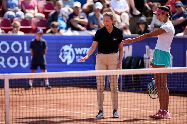 BÅSTAD 20230714 Olga Danilovic, Serbien i semifinalen under tennisturneringen Nordea Open i Bastad. BÅSTAD SVERIGE Tennis x11830x