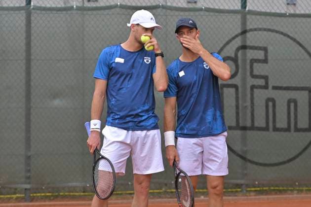 Yannick Hanfmann GER, Tim Pütz Puetz GER 14.07.2023 Tennis 1. Bundesliga Herren, TC Bredeney 1 vs TC Großhesselohe , Tennis Club Bredeney, Essen, NRW Germany